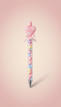 Pink Blossom Heart Charm Beaded Pen